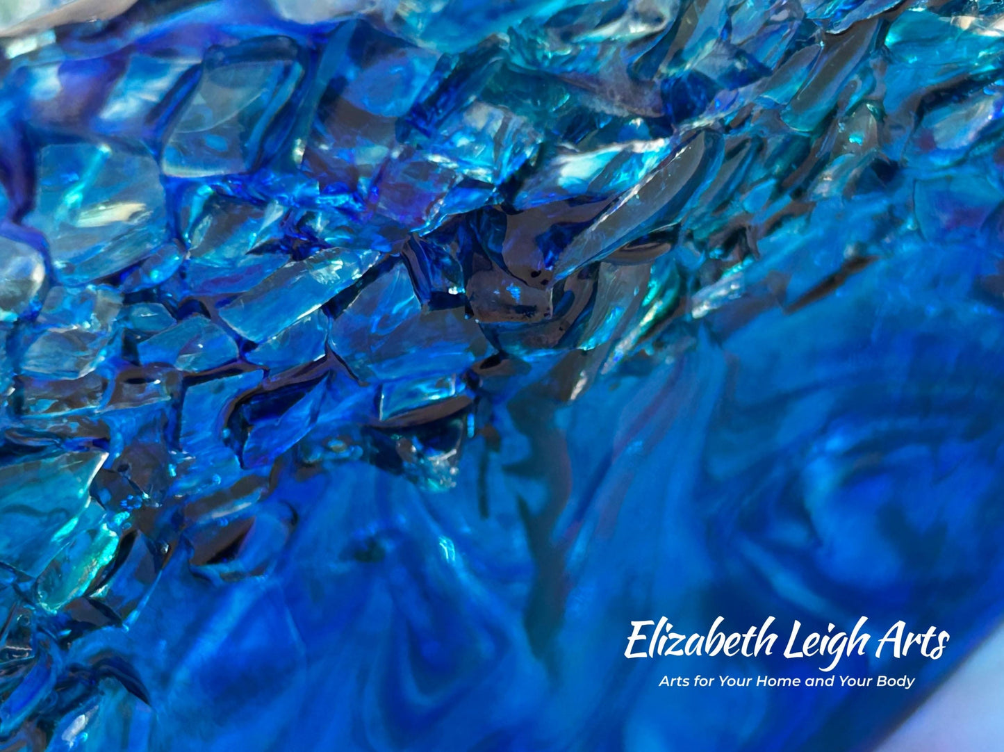 Sapphire Blue Wavy Decorative Bowl