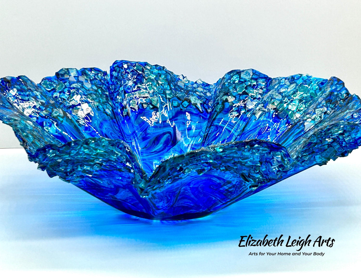 Sapphire Blue Wavy Decorative Bowl