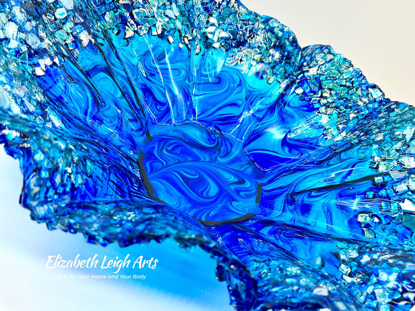Sapphire Blue Wavy Decorative Bowl