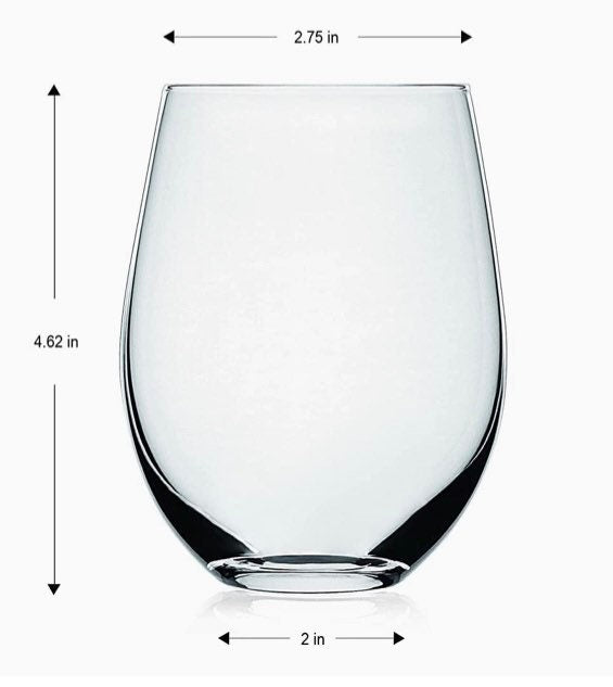 Ocean Inspired Stemless Wine Glass Customized in Any Color