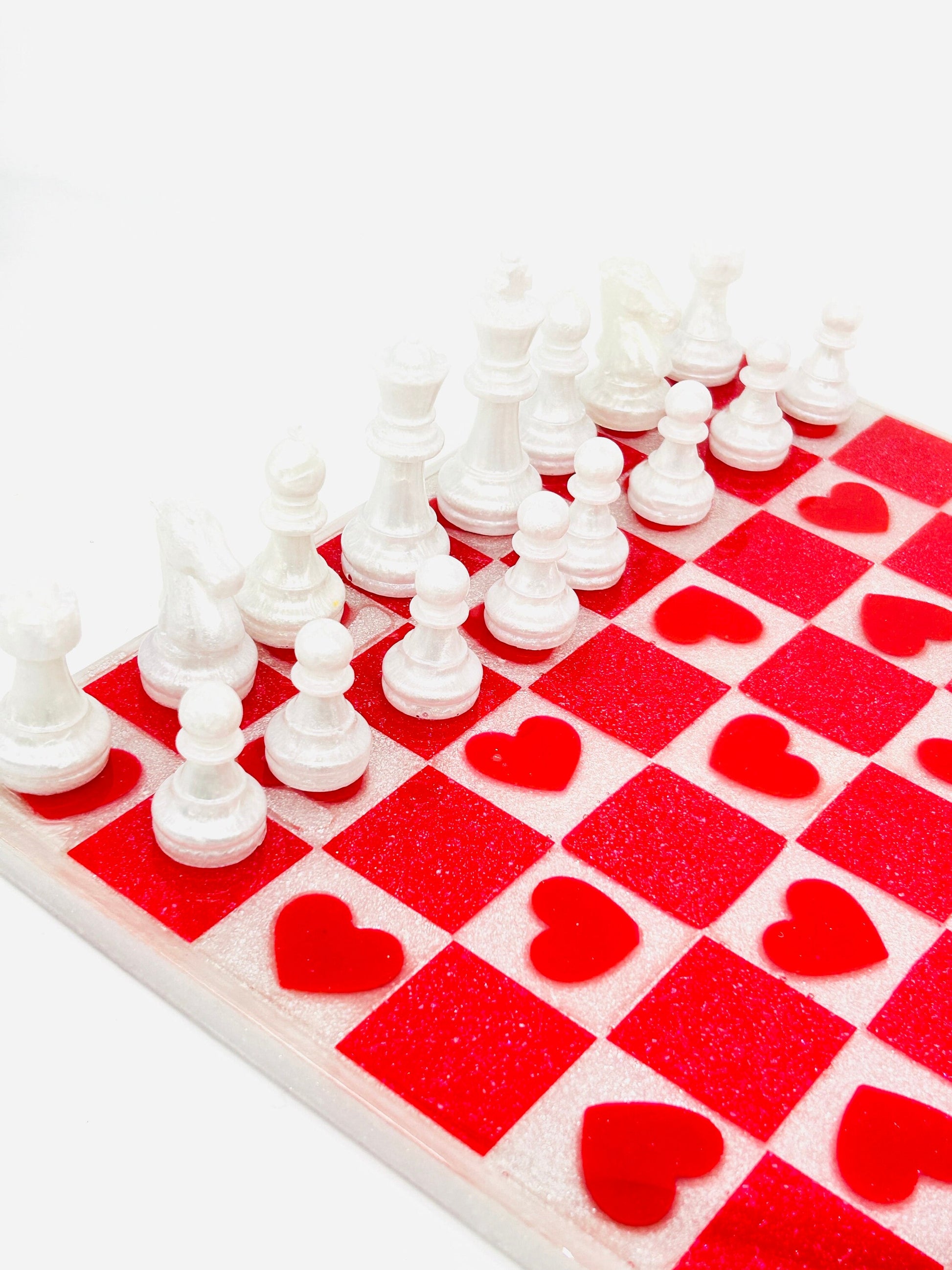 Chess and Checker Board Handmade Hearts Valentines