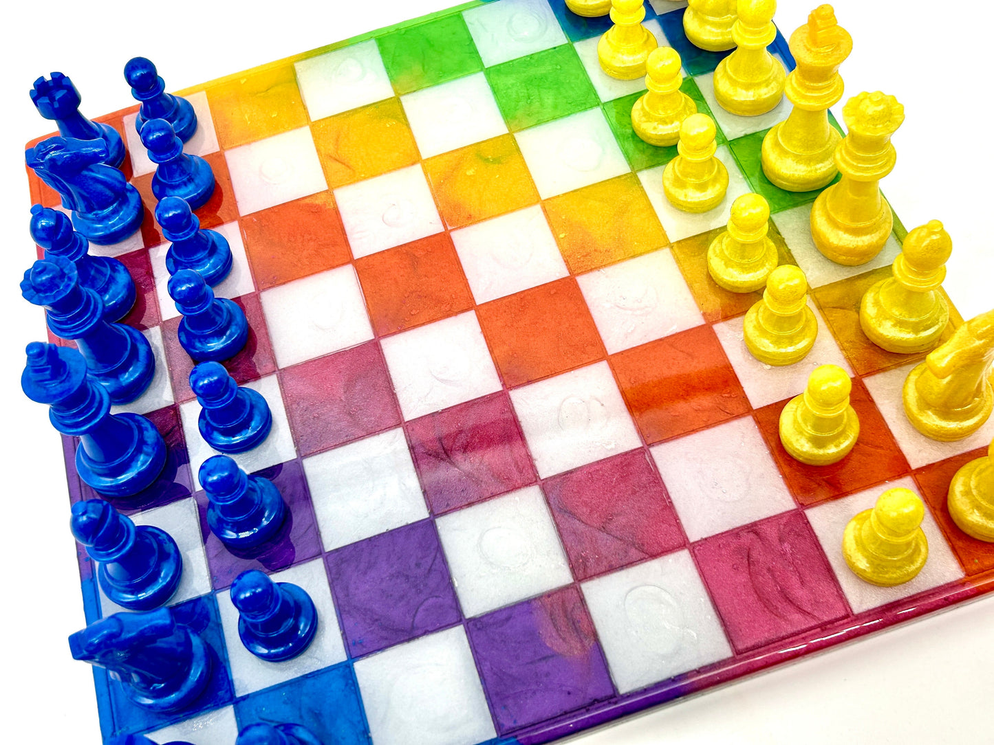 Chess and Board Handmade Resin Rainbow Pride MADE TO ORDER