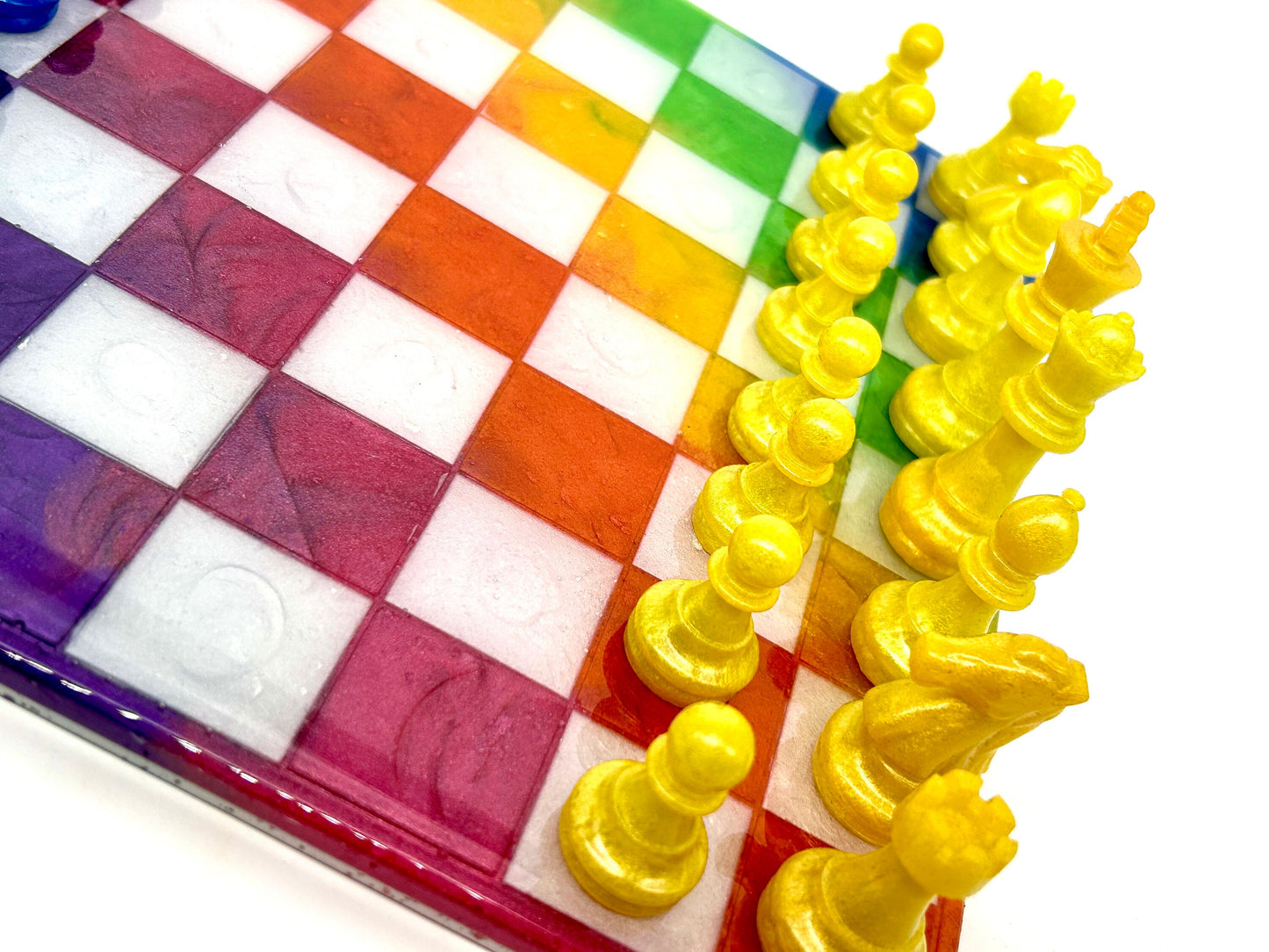 Chess and Board Handmade Resin Rainbow Pride MADE TO ORDER