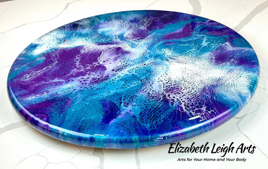 Teal and Purple Lazy Susan 18"