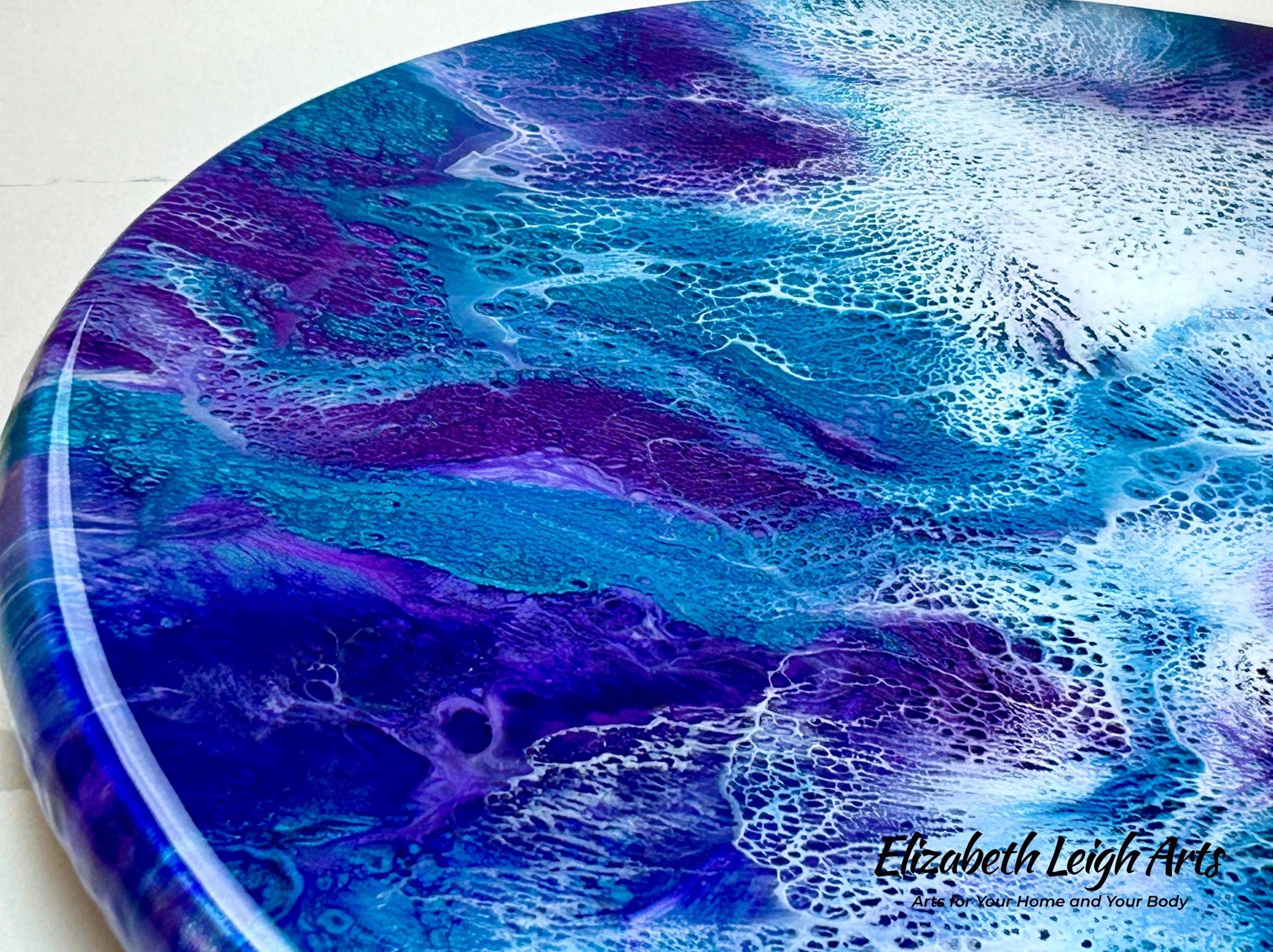 Teal and Purple Lazy Susan 18"