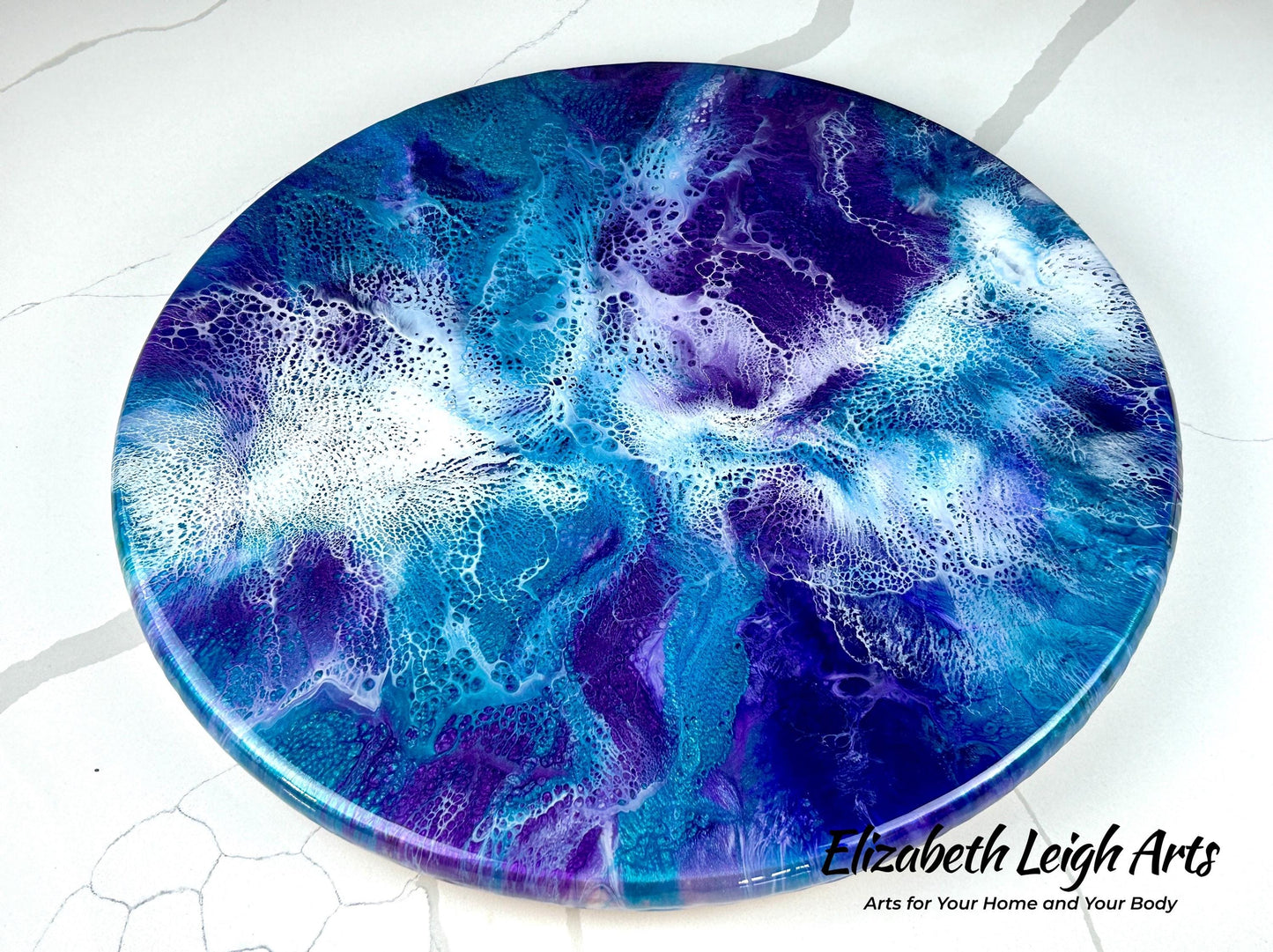 Teal and Purple Lazy Susan 18"