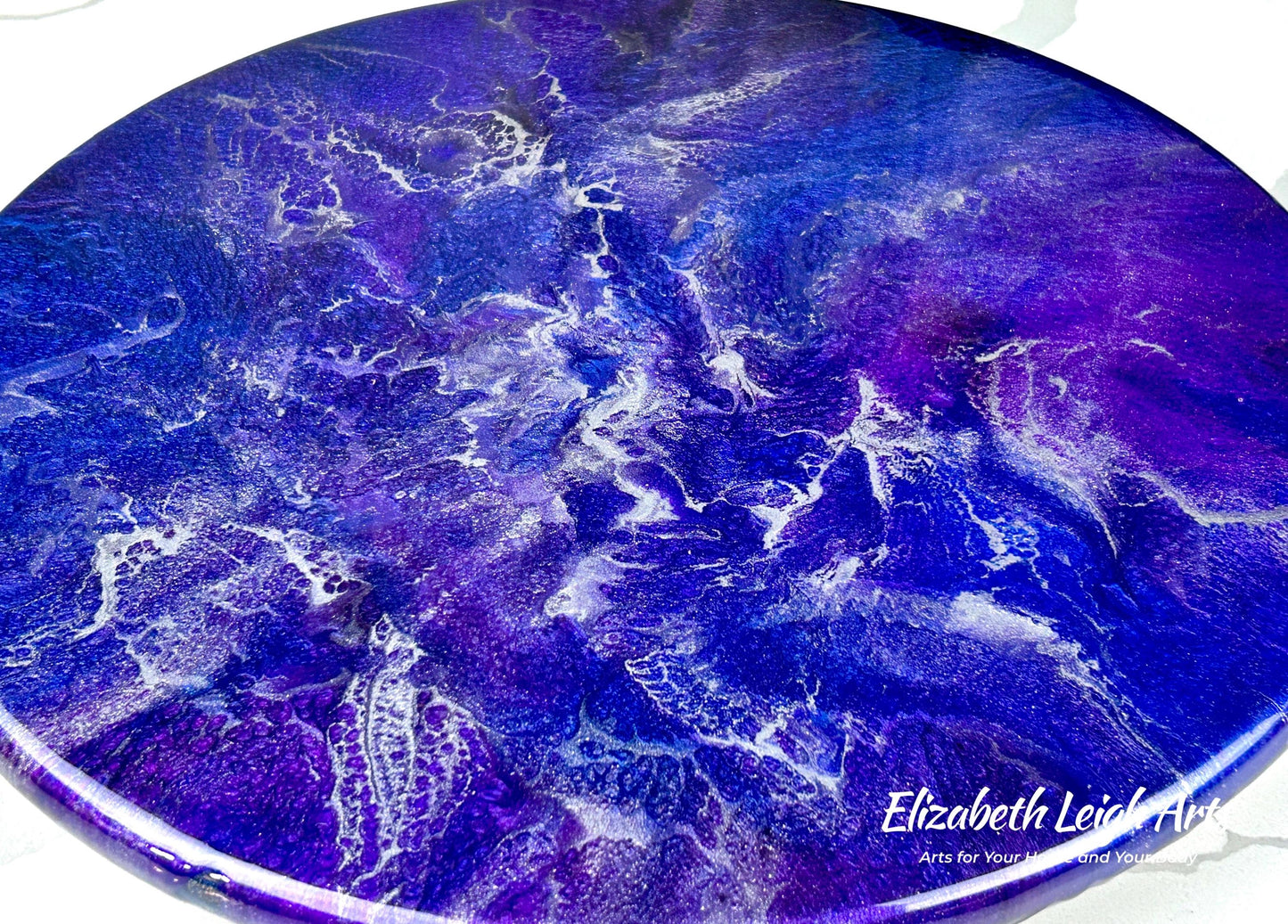 Purple and Silver Lazy Susan 16"