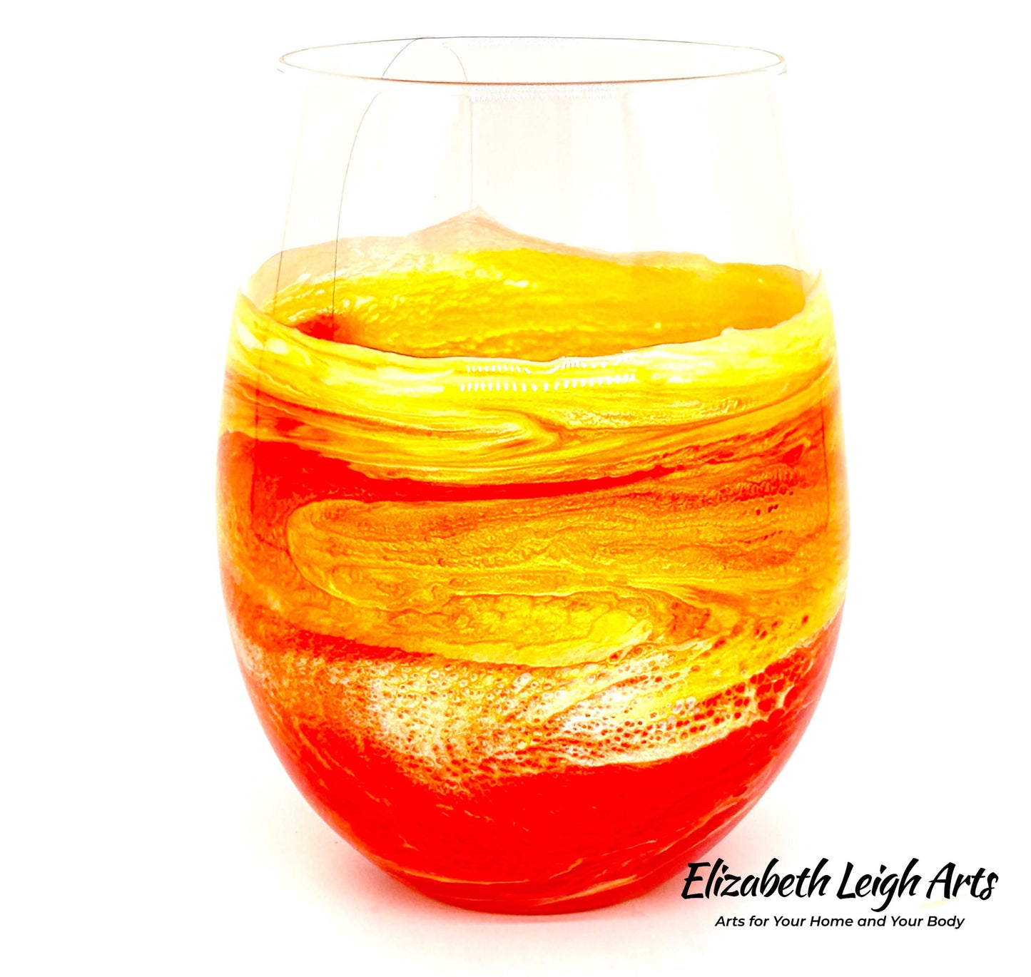 Sunset Waves Stemless Wine Glasses Set of Two