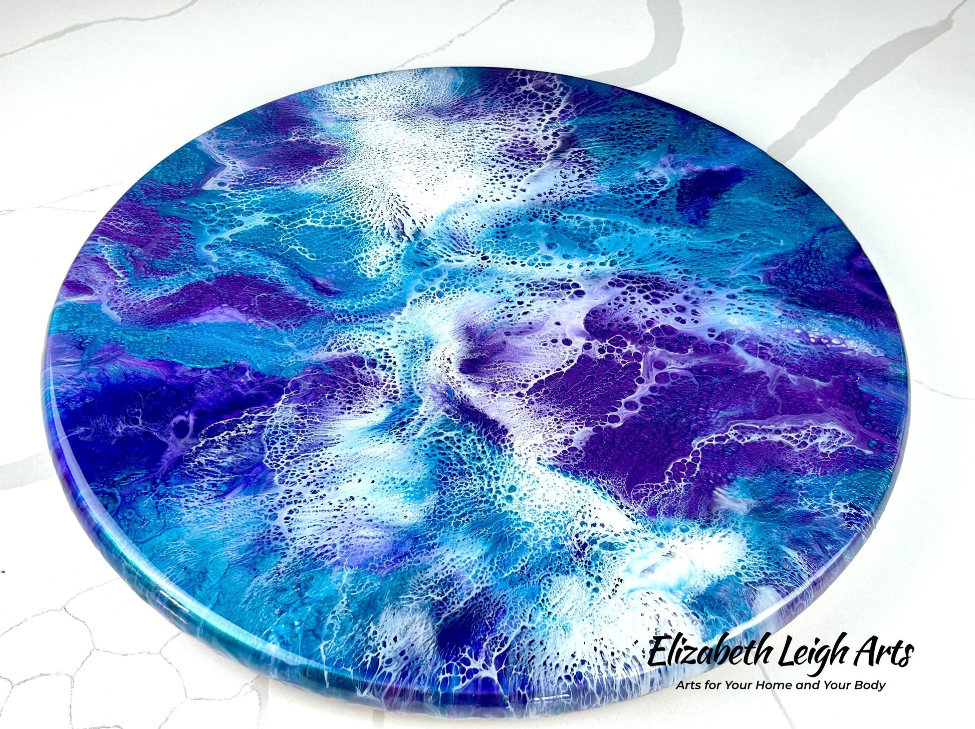 Teal and Purple Lazy Susan 18"