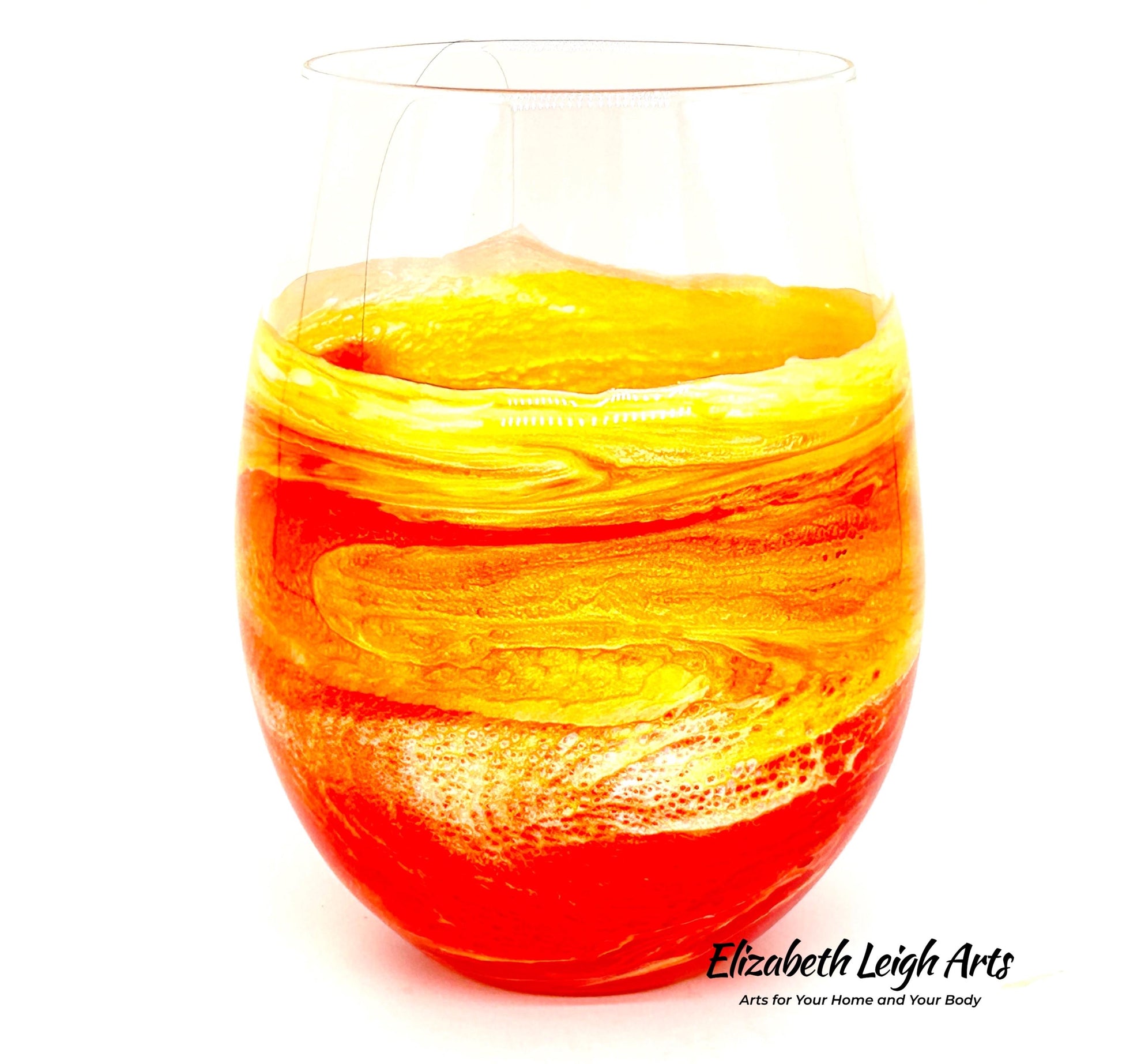 Sunset Waves Stemless Wine Glasses Set of Two