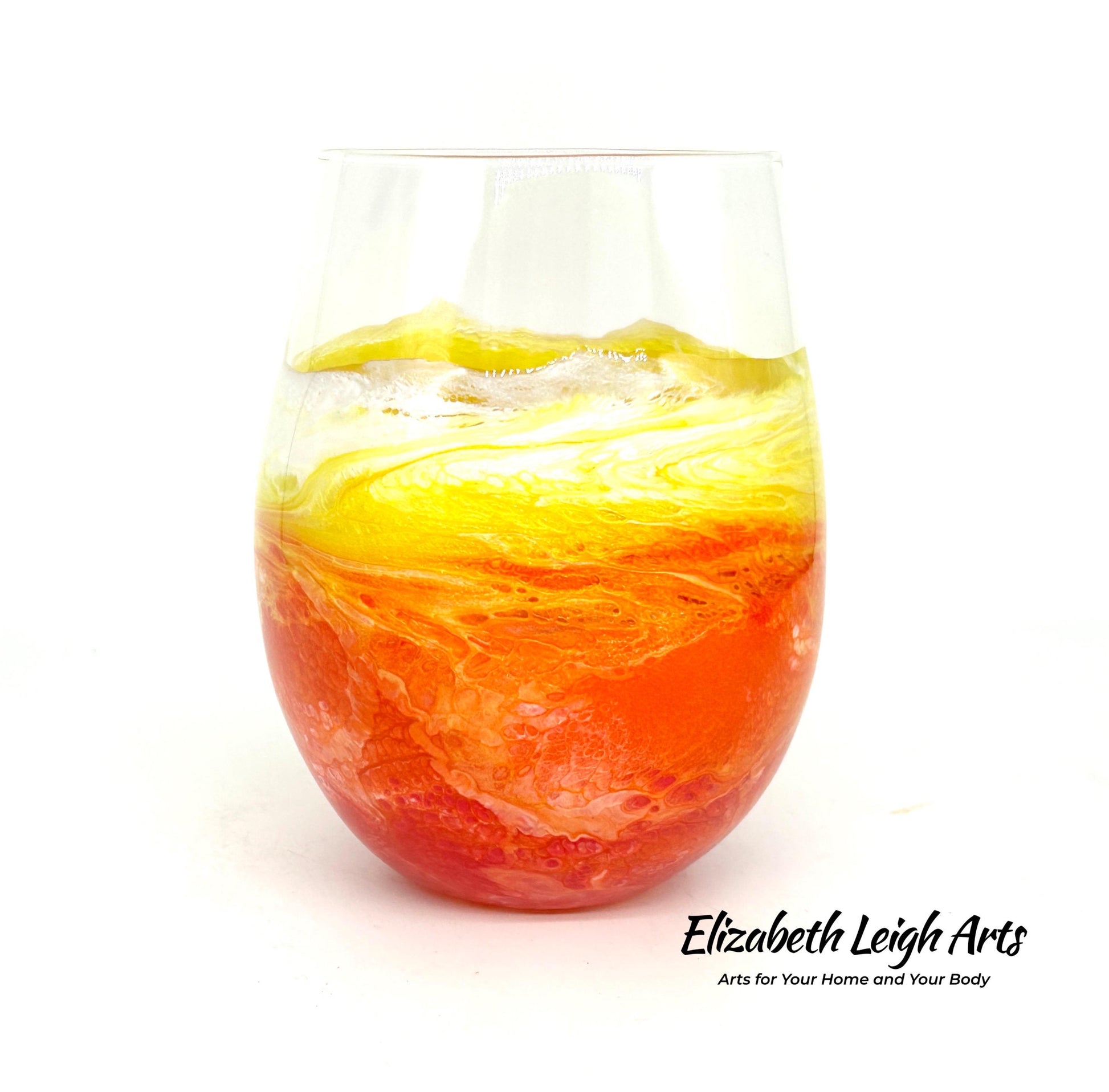 Sunset Waves Stemless Wine Glasses Set of Two