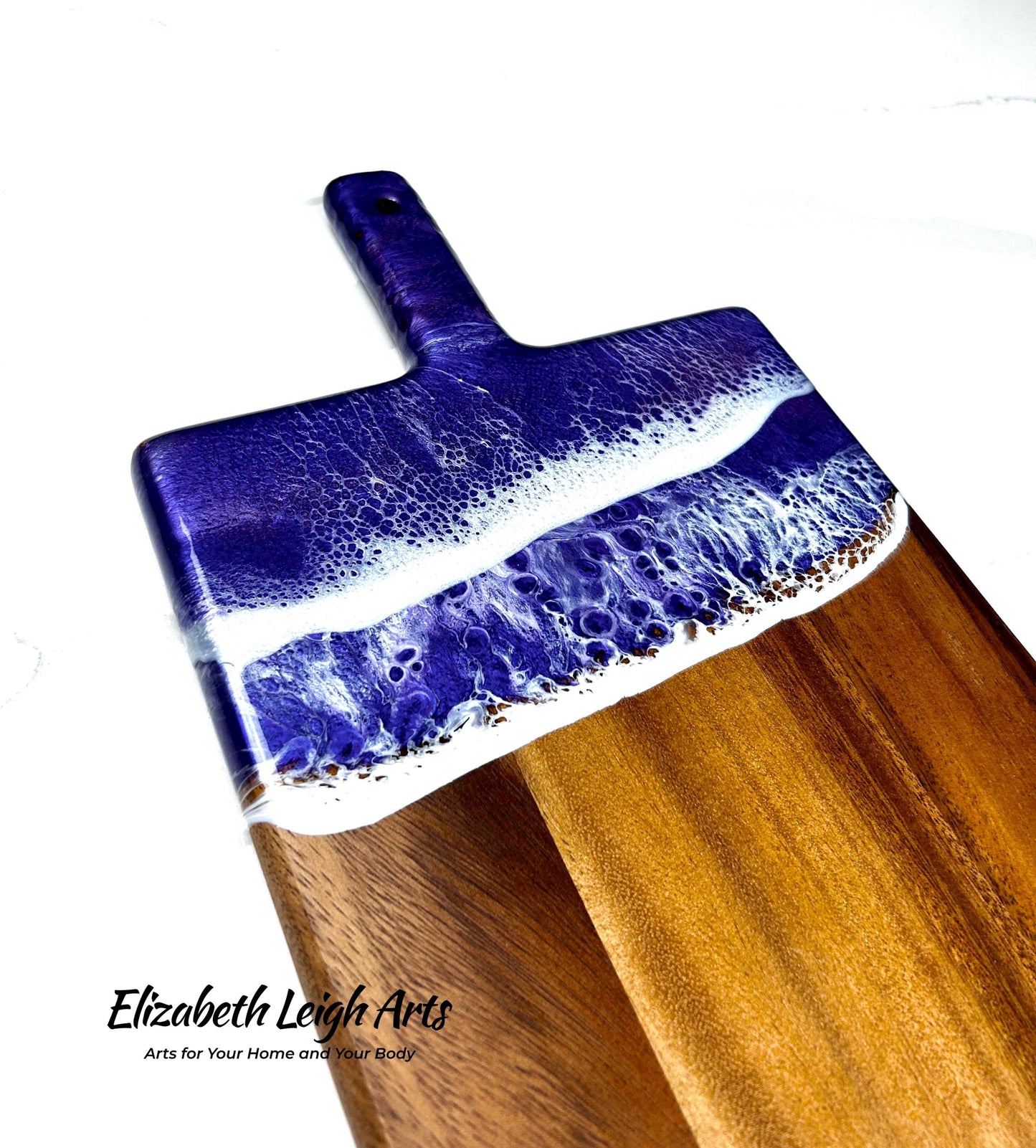 Purple Wave Resin Art Charcuterie Board