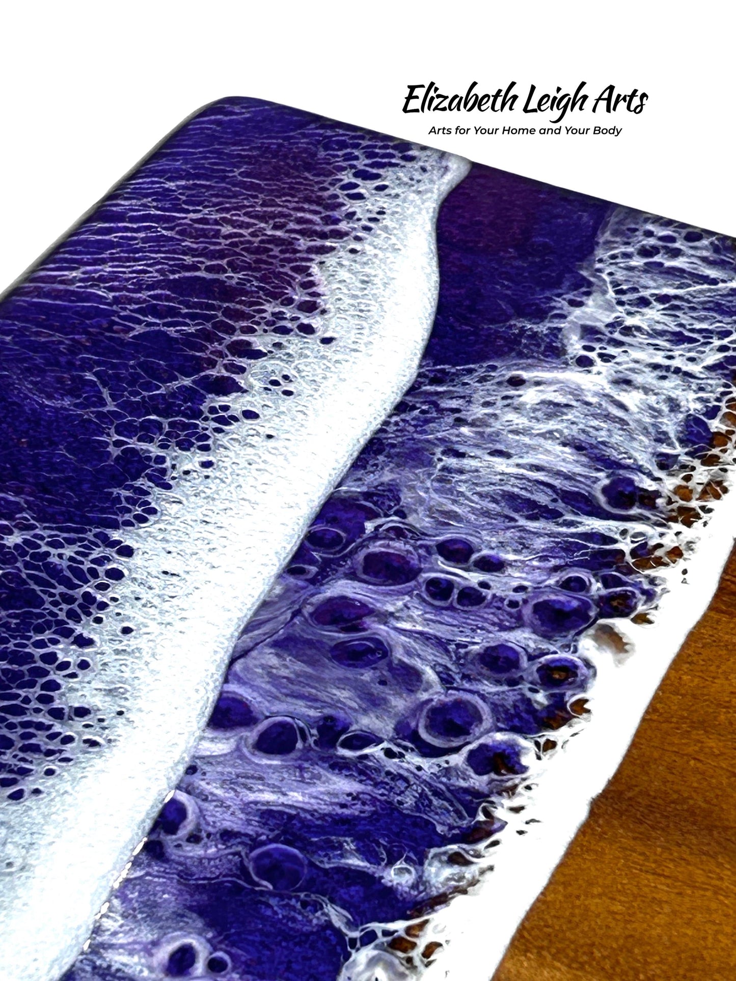 Purple Wave Resin Art Charcuterie Board