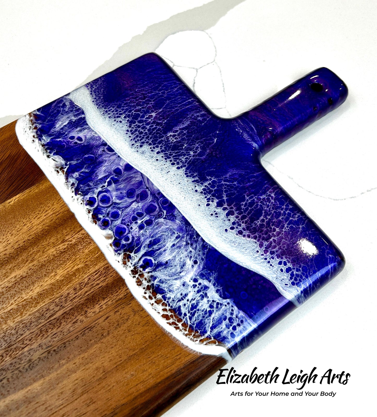 Purple Wave Resin Art Charcuterie Board