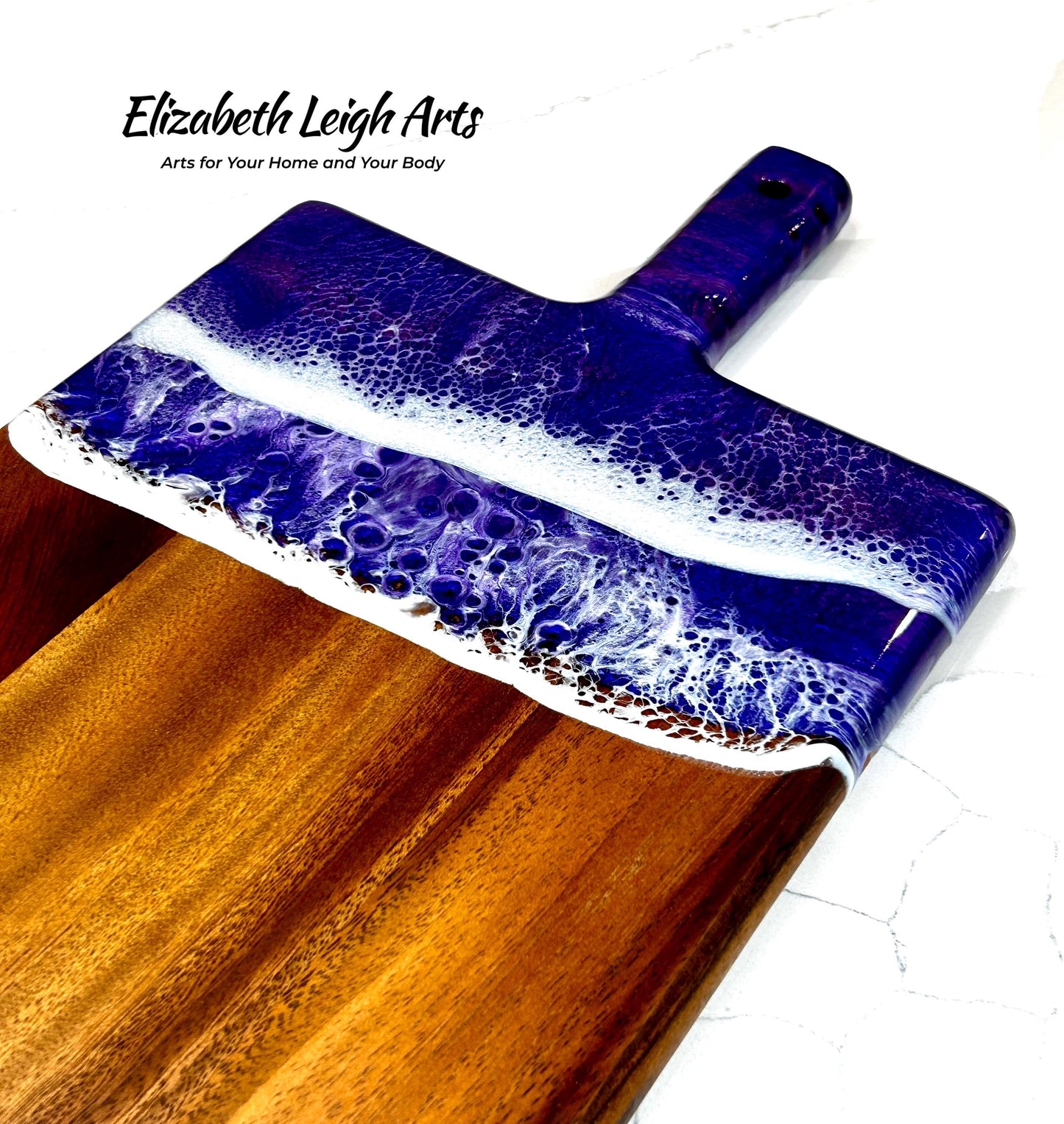 Purple Wave Resin Art Charcuterie Board