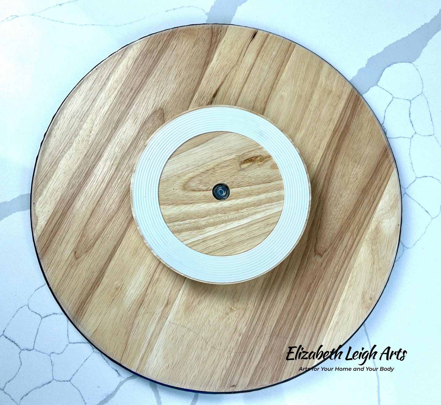 Blues Browns Turntable Lazy Susan 15.5" Resin Art