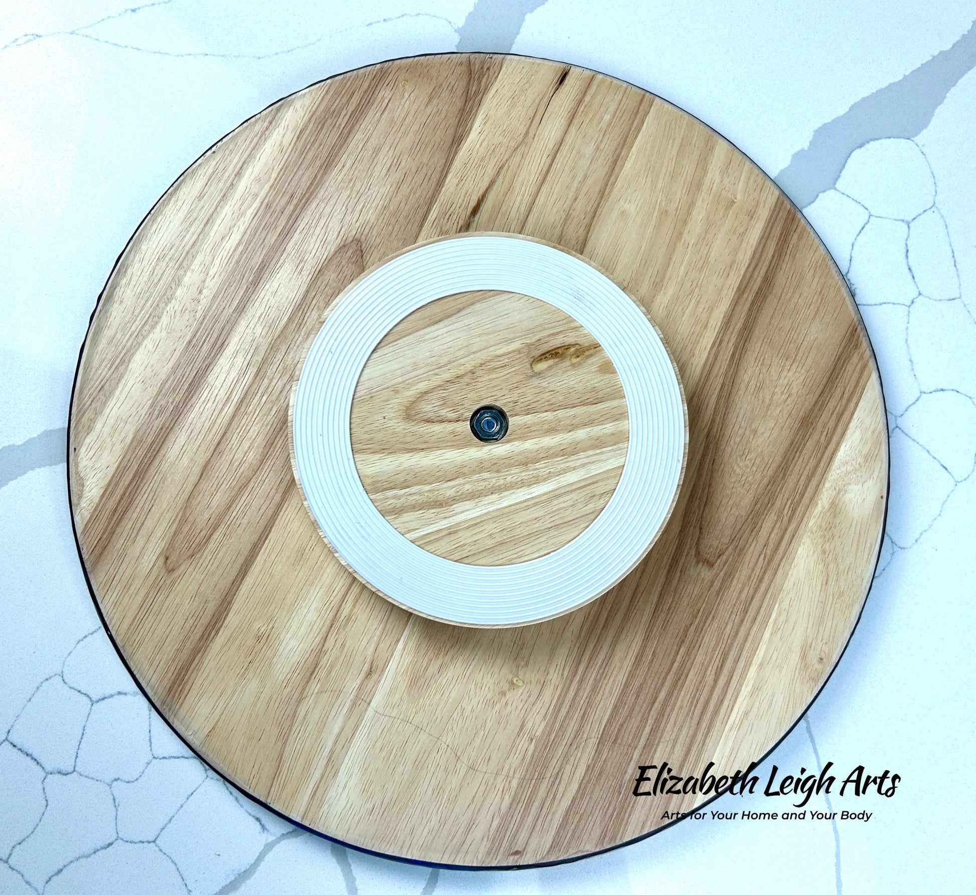 Blues Browns Turntable Lazy Susan 15.5" Resin Art