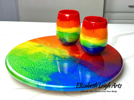 Rainbow Lazy Susan 15.5" LGBTQ Decor