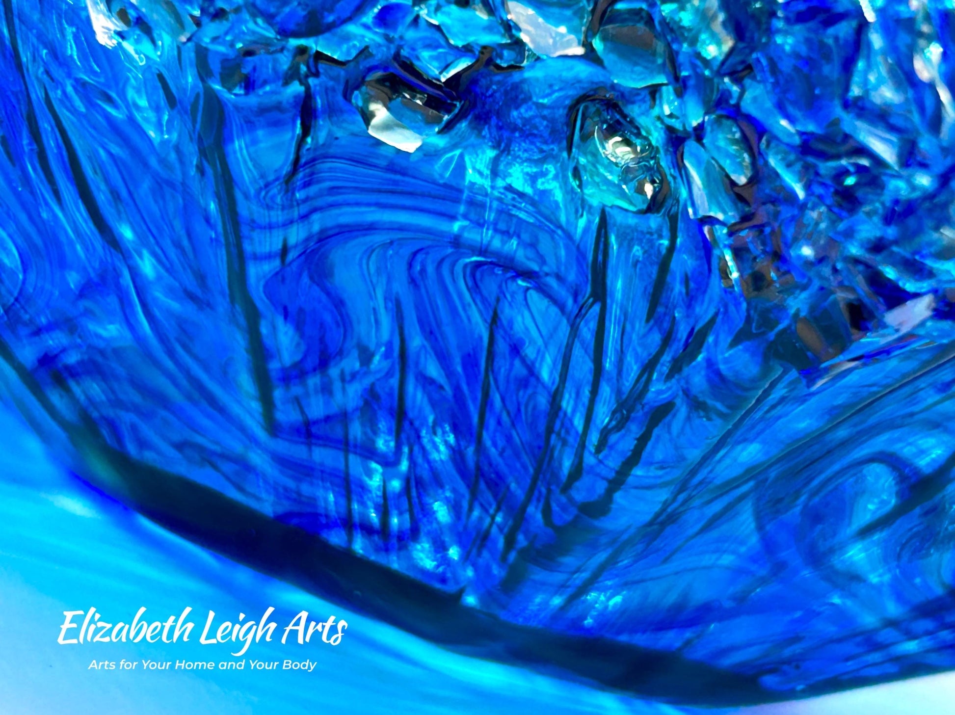 Sapphire Blue Wavy Decorative Bowl