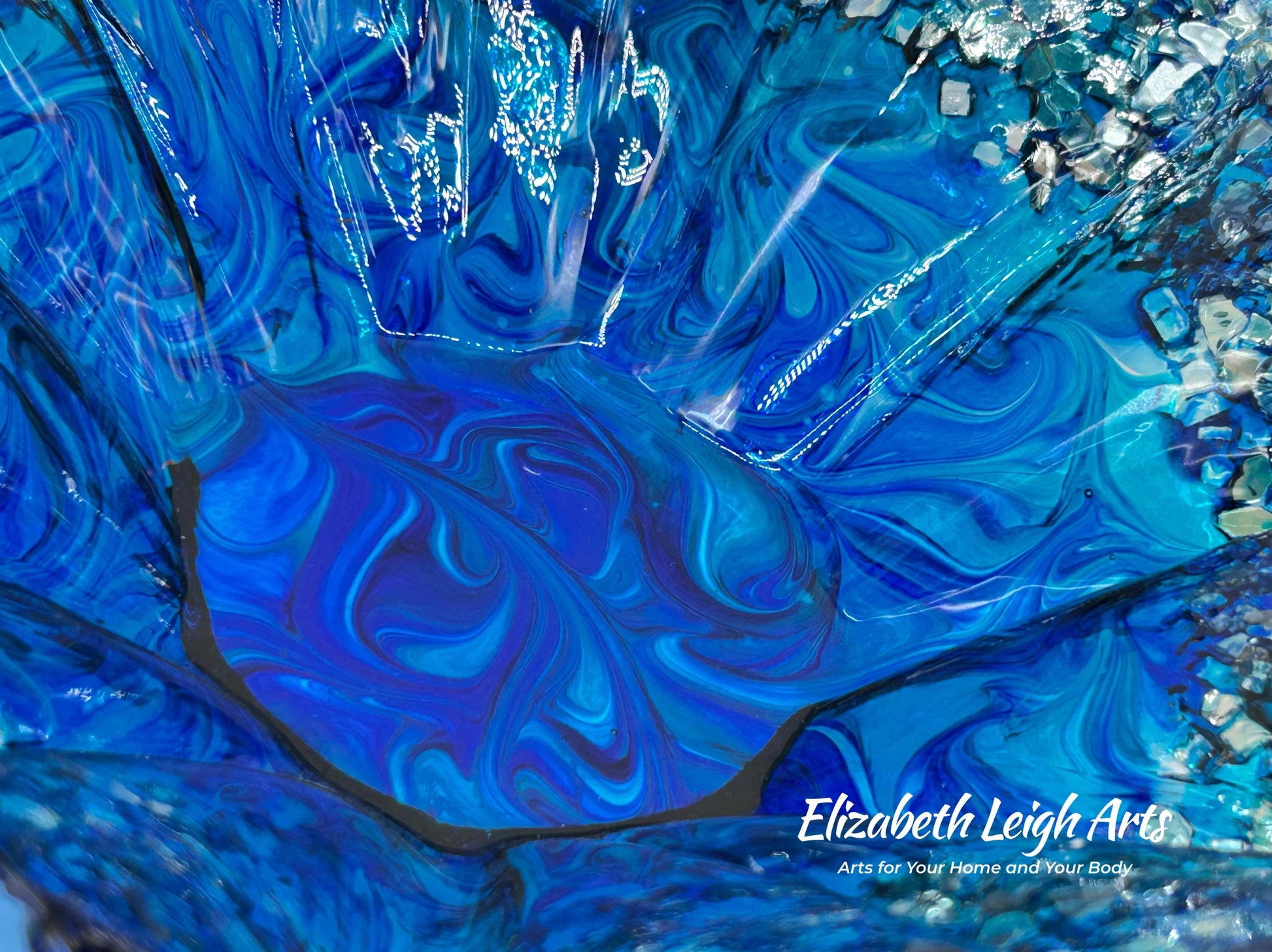 Sapphire Blue Wavy Decorative Bowl