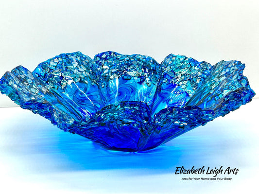 Sapphire Blue Wavy Decorative Bowl