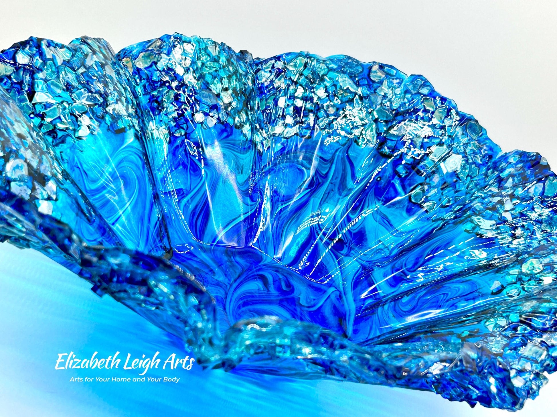 Sapphire Blue Wavy Decorative Bowl