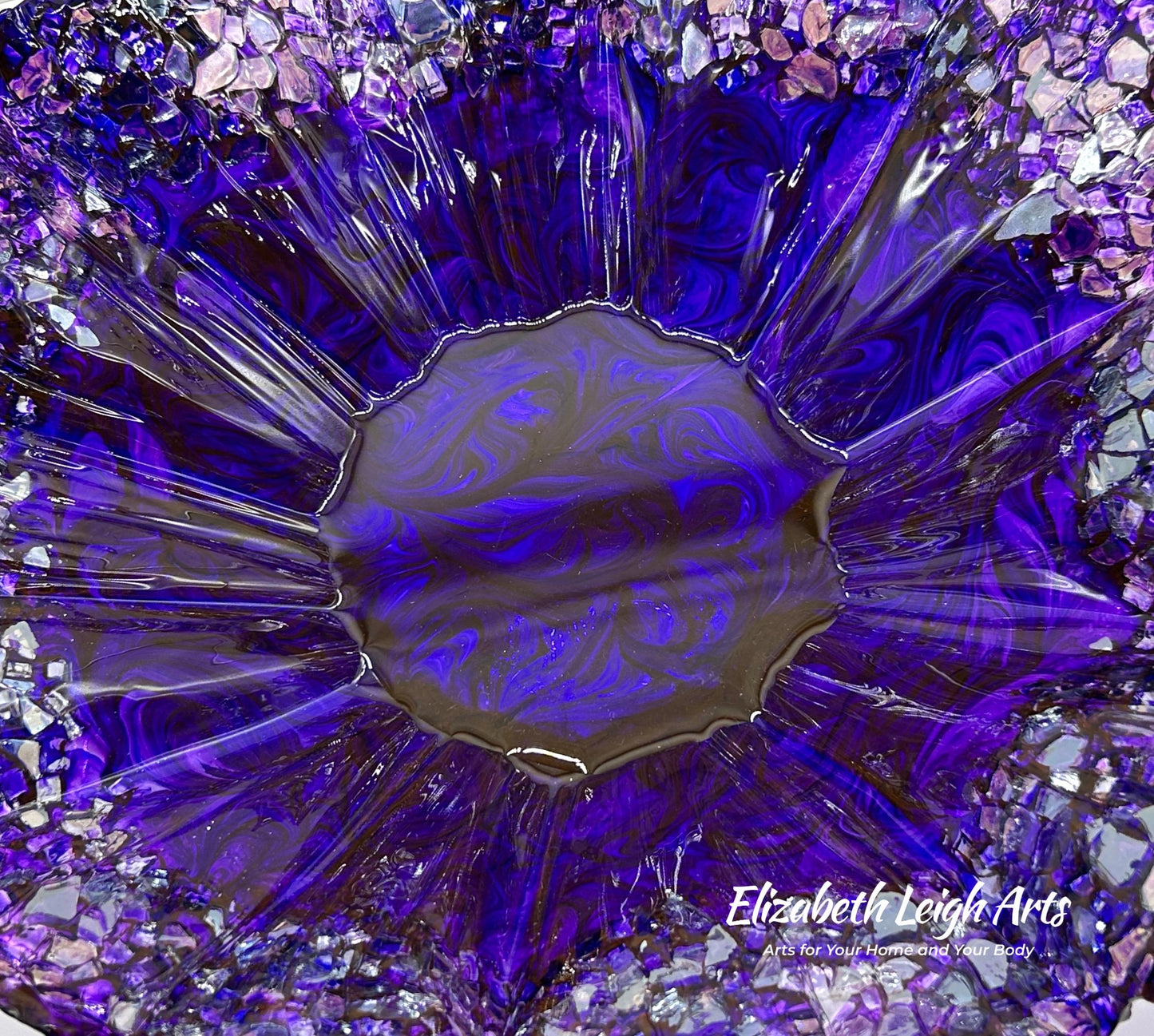 Dark Purple Freeform Wavy Decorative Bowl