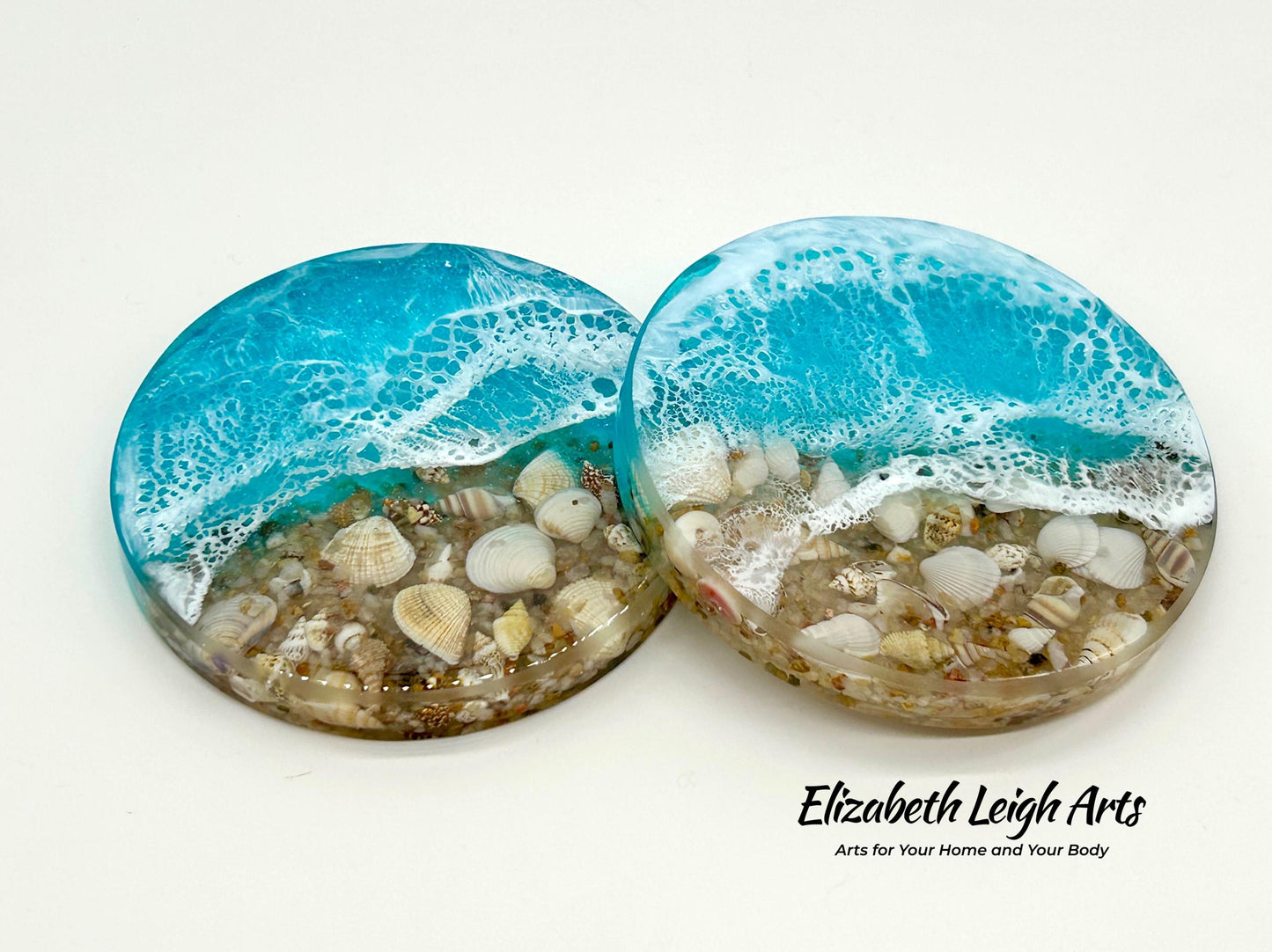 Ocean Coasters Resin and Shells