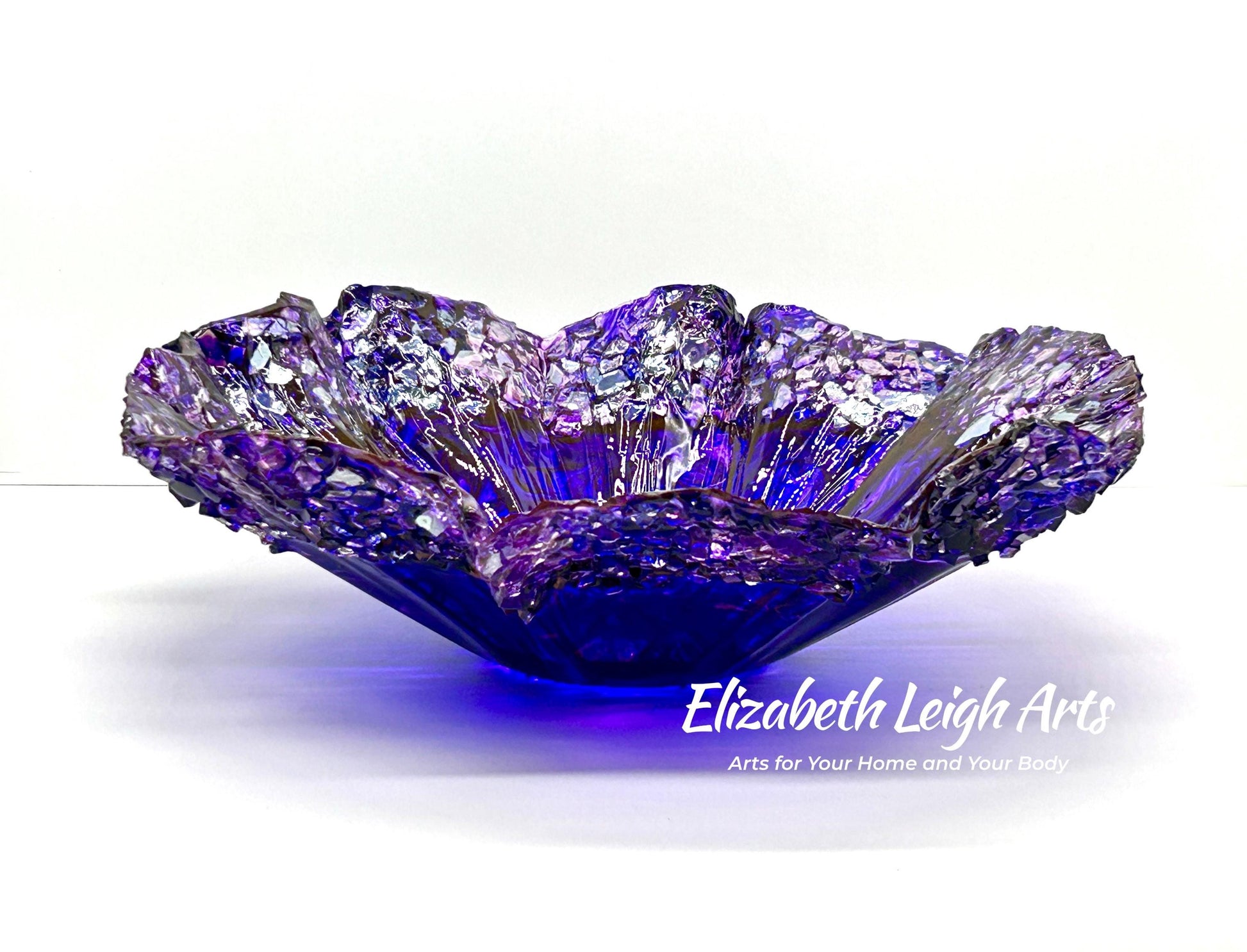 Dark Purple Freeform Wavy Decorative Bowl