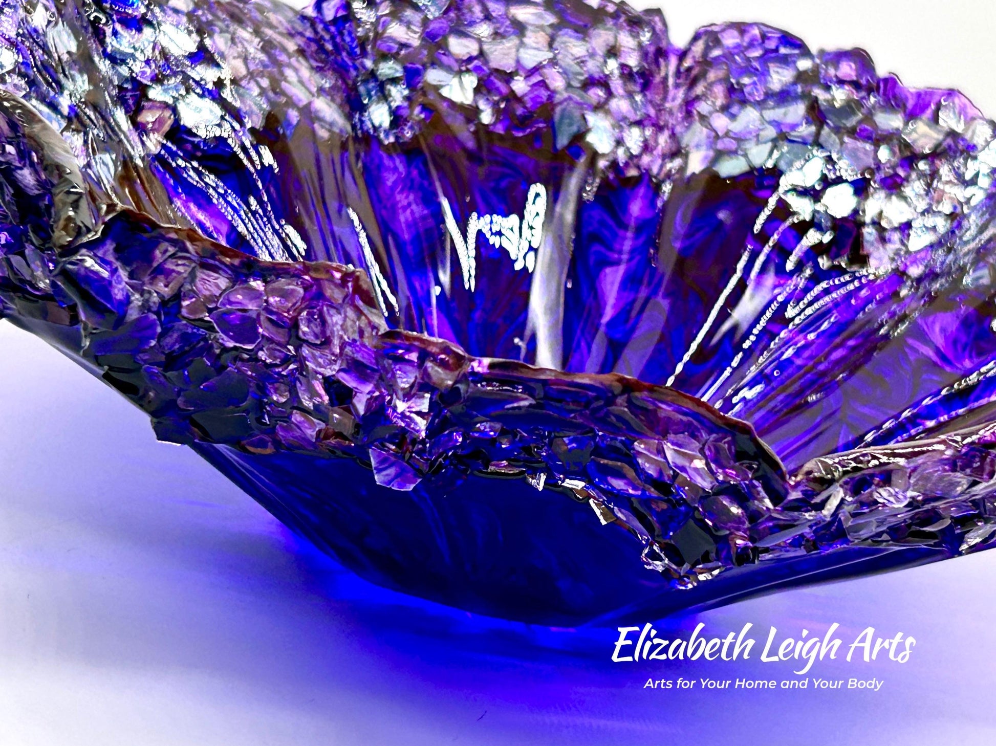 Dark Purple Freeform Wavy Decorative Bowl