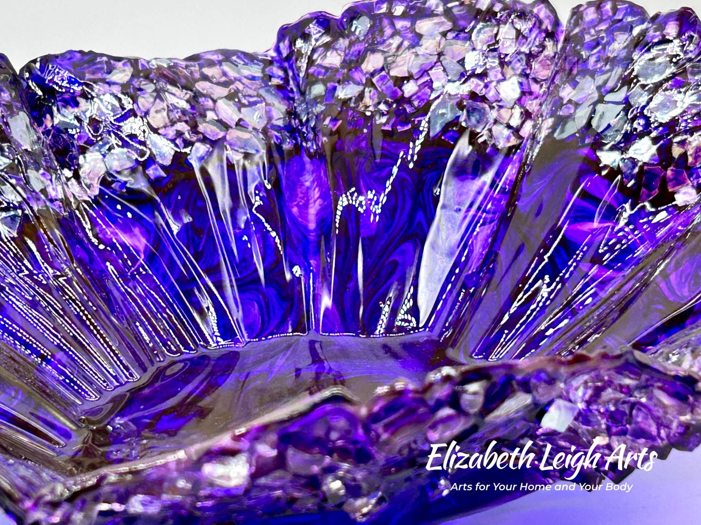 Dark Purple Freeform Wavy Decorative Bowl