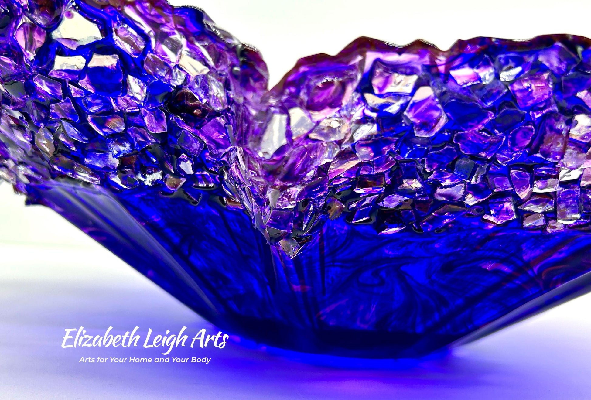 Dark Purple Freeform Wavy Decorative Bowl