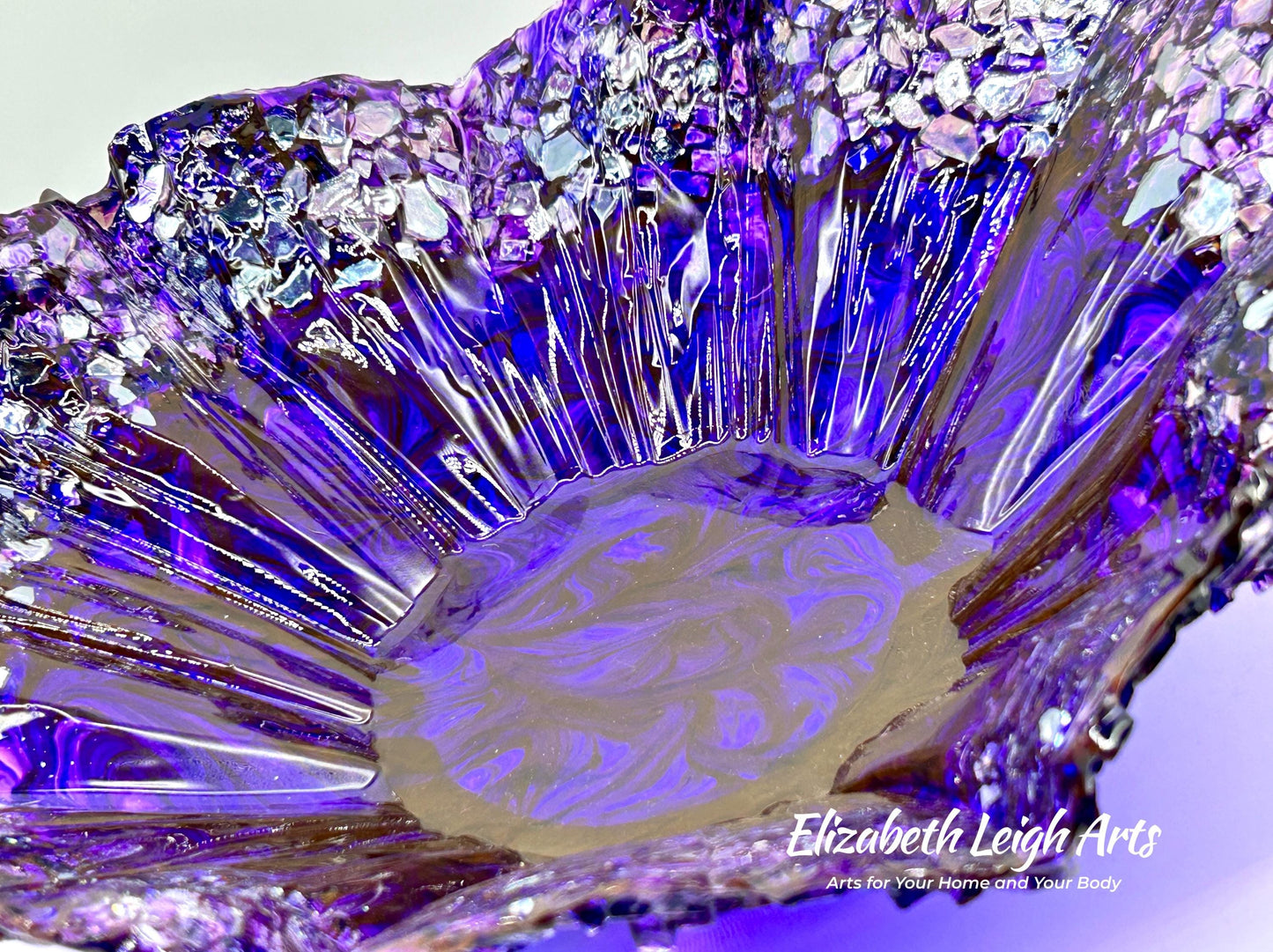 Dark Purple Freeform Wavy Decorative Bowl