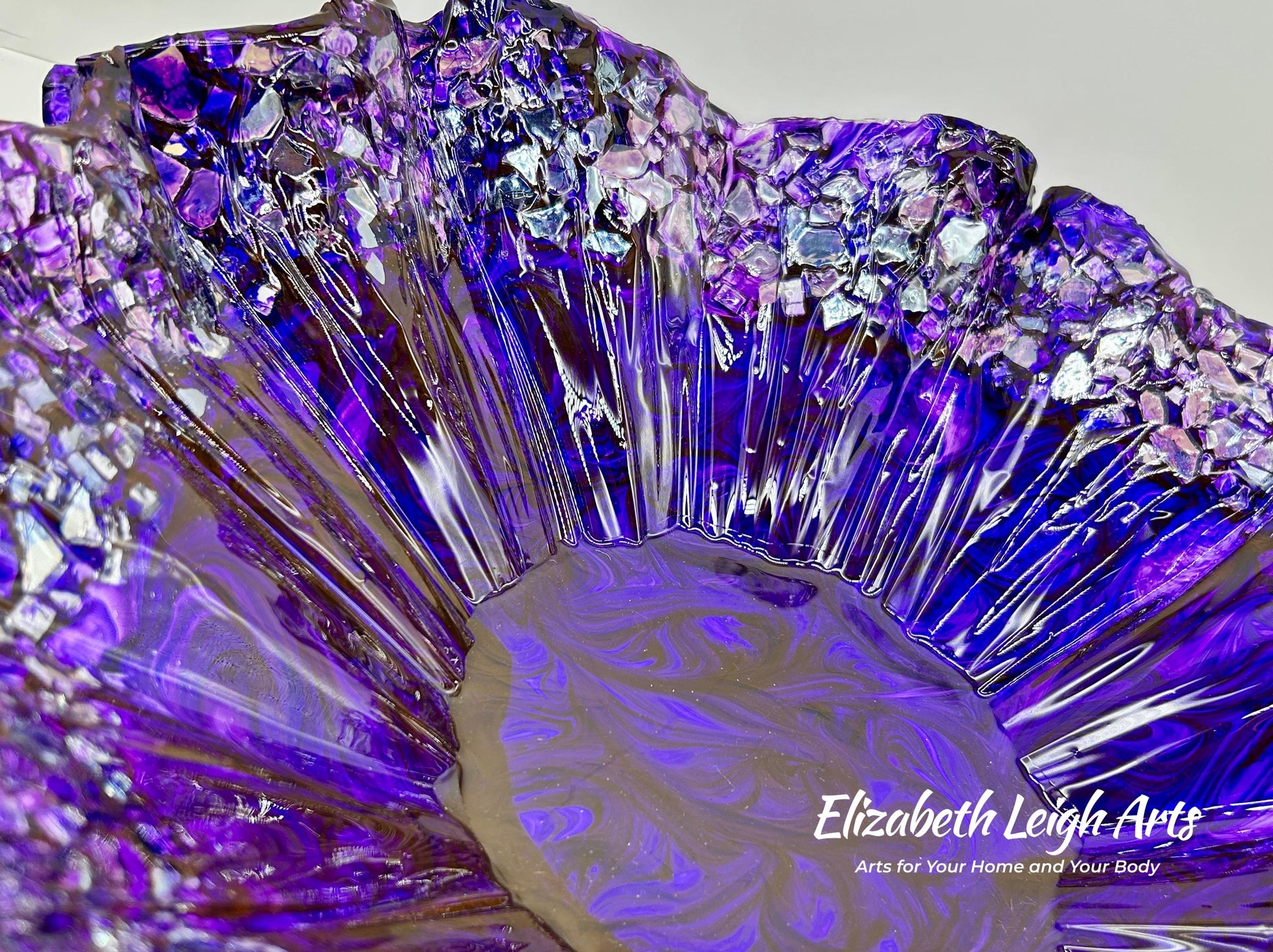 Dark Purple Freeform Wavy Decorative Bowl